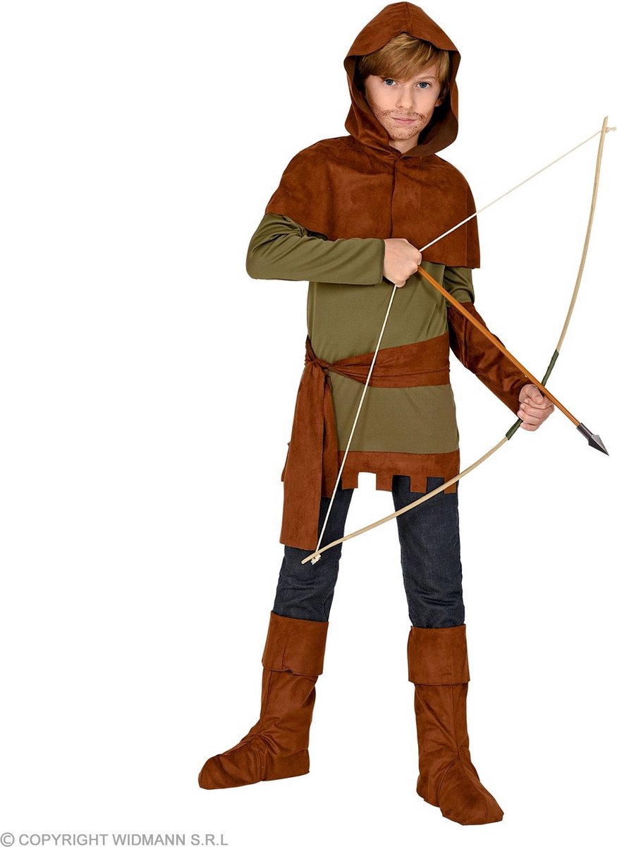 Robin Hood Kostuum | Robin Of Shairewood Boogschutter | Jongen | Maat 128 | Carnaval kostuum | Verkleedkleding